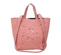 Cymwer Borsa tote dal design carino con papillon Borsa a tracolla morbida e alla moda con cerniera Borsa alla moda Borsa a mano di grande capacità per donna (Rosa)