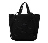 Cymwer Borsa tote dal design carino con papillon Borsa a tracolla morbida e alla moda con cerniera Borsa alla moda Borsa a mano di grande capacità per donna (Nero)