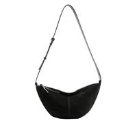 Cymwer Crescent Bag for Women Men Adjustable Strap Shoulder Bag Suede Multi-pocket Crossbody Bag Solid Dumpling Bag for Work Travel (Black)