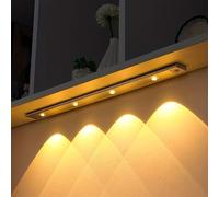 Cymwer Lampada da sottopensile LED con sensore di movimento 3 colori dimmerabile Wireless da incasso 4 perline Lampada dimmerabile Hill Light for armadio guardaroba