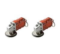 Cymwer Mini Grinder Keychain, Grinder Shape Purse Charms Multi-Purpose Creative Grinding Tool Keyring Lightweight Small 2 In1 Grind Toy Keychain for Hardware Enthusiast Gift-Orange*2