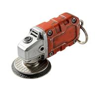 Cymwer Mini Grinder Keychain, Grinder Shape Purse Charms Multi-Purpose Creative Grinding Tool Keyring Lightweight Small 2 In1 Grind Toy Keychain for Hardware Enthusiast Gift-Orange