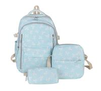 Cymwer Wome Borsa da scuola in nylon con fiocco e tracolla regolabile Zaino da viaggio Y2k Zaino Harajuku per lo shopping Lavoro Incontri Uso quotidiano (Blu) (Blu)