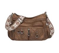 Cymwer Women PU Leather Multi Pocket Shoulder Bags Large Capacity Vintage Tote Handbag with Compartment Stylish Satchel Pack Commute Working Bags (Coffee)