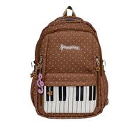 Cymwer Zaino da Trekking per Bambini con Stampa a Pois e Pianoforte con Cerniera Zaino per Musica con Ciondolo Leggero per Bambini Ragazze Ragazzi Adolescenti (La Borsa Viene Piegata) (Marrone)