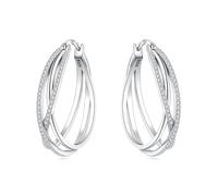 CYMYSS Orecchini Donna Argento 925 Orecchini Argento 925 a cerchio per uomini e donne Orecchini Anallergici Donna Orecchini a Cerchio Regali per Signore (Trama curva a cappio grande)