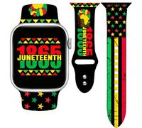 Cyntan Juneteenth - Cinturino di ricambio per orologio da polso compatibile con Apple Watch da 42 mm, 44 mm, 45 mm, 49 mm, per donne e uomini, in morbido silicone, accessorio sportivo di ricambio