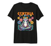 Cynthia Whimsical Frog Design per Ragazze Nome Cynthia Maglietta Premium