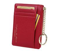 Cynure Porta Carte Minimalista Sottile da Donna per 8 Carte Portamonete Portachiavi Tasca Frontale Portafoglio,rosso