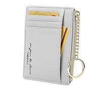 Cynure Porta Carte Minimalista Sottile da Donna per 8 Carte Portamonete Portachiavi Tasca Frontale Portafoglio, Grigio