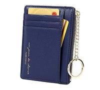 Cynure Porta Carte Minimalista Sottile da Donna per 8 Carte Portamonete Portachiavi Tasca Frontale Portafoglio,blu navy