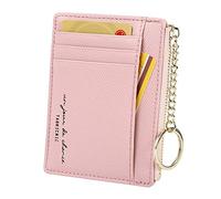 Cynure Porta Carte Minimalista Sottile da Donna per 8 Carte Portamonete Portachiavi Tasca Frontale Portafoglio, rosa