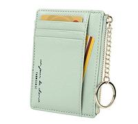 Cynure Porta Carte Minimalista Sottile da Donna per 8 Carte Portamonete Portachiavi Tasca Frontale Portafoglio,verde