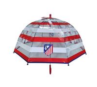 CyP Brands- Atletico de Madrid, Ombrello, Ombrellino per bambini, Diametro 48 cm, Manuale, Bolla, Trasparente, Prodotto ufficiale