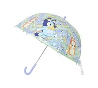 CyP Brands Bluey Ombrello per bambini, Bolla, Trasparente, Ombrello manuale, 48 cm, Multicolore, Prodotto Ufficiale, trasparente, Trasparente con design originale Bluey