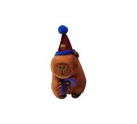 CyP Brands- FC Barcelona, peluche capibara con cappello da Babbo Natale, morbido e tenero pupazzo natalizio, regalo originale per bambini e adulti