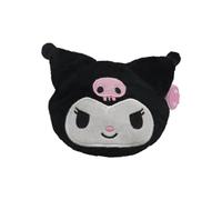 CyP Brands Hello Kitty, Sanrio, Portafoglio, Borsa, Figura 3D, Viso Hello Kitty, Peluche Colore Bianco, Prodotto Ufficiale, Nero, Sanrio Hello Kitty Portafoglio Kuromi