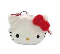 CyP Brands Hello Kitty, Sanrio, Portafoglio, Borsa, Figura 3D, Viso Kuromi, Peluche Colore Nero, Prodotto Ufficiale, bianco, Sanrio Hello Kitty Portafoglio Hello Kitty
