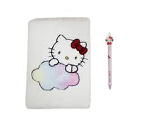 CyP Brands Hello Kitty, Sanrio, set regalo, taccuino, taccuino, taccuino, peluche, penna a sfera, colore bianco, prodotto ufficiale, bianco, Sanrio Hello Kitty Set taccuino peluche e penna