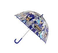 CyP Brands - Ombrello Sonic-per bambini, a bolla, trasparente, ombrello manuale, 48 cm, multicolore, prodotto ufficiale, multicolore, Talla única