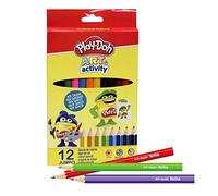 CYP BRANDS Play Doh, Scatola di 12 Matite Grosse dai Colori Assortiti per Bambini, Materiale Scolastico per Colorare, 4 mm