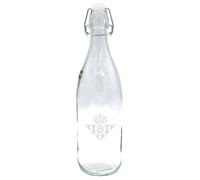 CyP Brands Real Betis - Balompiede, bottiglia, bottiglia d'acqua, vetro, capacità 1 l, trasparente, prodotto ufficiale