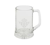 CyP Brands Real Betis - Balompiede, Brocca da birra, vetro, capacità 280 ml, trasparente, prodotto ufficiale