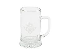 CyP Brands Real Betis - Balompiede, Brocca da birra, vetro, capacità 500 ml, trasparente, prodotto ufficiale