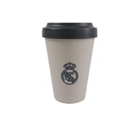 CyP Brands Real Madrid, Bicchiere da asporto, Take Away, Bicchiere con coperchio, colore crema, prodotto ufficiale