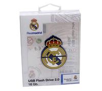 CYPBRANDS, CYP Brands Real Madrid USB-11-RM Pendrive Rubber Scudo, 16 GB Unisex Kids, White, 1 x 4.2 x 5.8 cm