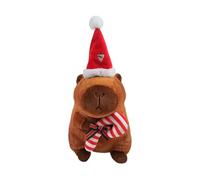 CyP Brands- Sevilla FC, Peluche Capibara con Cappello di Babbo Natale, Peluche Natalizio Morbido e Tenero, Regalo Originale per Bambini e Adulti