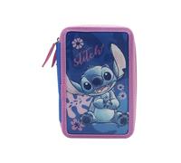 CyP Brands - Stitch, astuccio a 3 scomparti, materiale scolastico, astuccio, multicolore, prodotto ufficiale