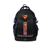 CyP Brands-Superman, Zaino per la scuola, Zaino casual, Nero, Prodotto ufficiale
