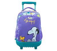 CyP Brands-Snoopy, Zaino con carrello compatto, materiale scolastico, multicolore, prodotto ufficiale