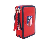CYPBRANDS Atlético de Madrid, astuccio a 3 piani, materiale scolastico, colore rosso, prodotto ufficiale