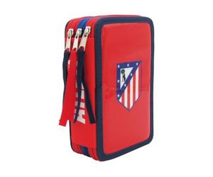 CYPBRANDS Atlético de Madrid, astuccio a 3 piani, materiale scolastico, colore rosso, prodotto ufficiale