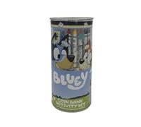 CYPBRANDS Bluey - Set da disegno, Set di cancelleria, Materiale per disegno, Attività creative, Salvadanaio, Colori, Adesivi, Prodotto ufficiale.