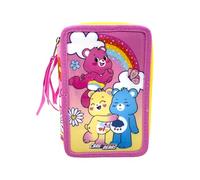 CYPBRANDS - Care Bears, Astuccio, Astuccio a 3 ripiani, Materiale scolastico, Care Bears, Colore rosa, Prodotto ufficiale