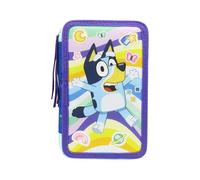 CYPBRANDS CyP Brands-Bluey, astuccio a 3 ripiani con materiale scolastico, astuccio completo con licenza ufficiale, matite, penne, righello e altro ancora.