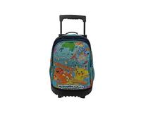 CYPBRANDS CyP Brands-Pokémon- Zaino, Zaino con trolley integrato, Trolley, Pikachu, Charmander, Squirtle, Bulbasaur, Multicolor, Prodotto ufficiale