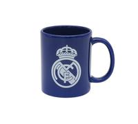 CYPBRANDS CyP Brands-Real Madrid, tazza per colazione in scatola, in ceramica, 300 ml, colore blu con scudo bianco, prodotto ufficiale