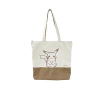 CYPBRANDS Marchi CyP: Pokémon, borsa, borsa di tela, borsetta, plaid, colore beige, prodotto ufficiale
