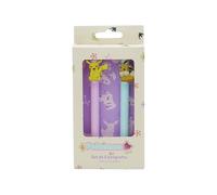 CYPBRANDS Marchi CyP - Pokemon, penna a sfera, set di 2 penne, Eeve, Pikachu, scrittura, multicolore, prodotto ufficiale