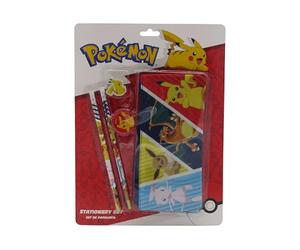 CYPBRANDS Marchi CyP: Pokémon, set di cancelleria, astuccio triplo, matite, gomma, temperamatite, multicolore, prodotto ufficiale