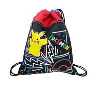 CYPBRANDS Mc-353-pk Pokemon Junior Colorfu Design Pikachu Maniglie Regolabili Zaino Nero Prodotto Ufficiale (CyP Brands), Estandar Unisex-Bambini e Ragazzi