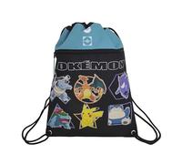 Marchi CyP - Zaino Pokémon, Sacco, Borsa con lacci, Geo, Nero, Prodotto ufficiale