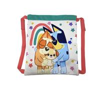 Marchi CyP - Bluey, zaino, scuola materna, materiale scolastico, zaino a sacco, borsa con corde, borsa, arcobaleno, multicolore, prodotto ufficiale