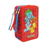 CYPBRANDS Pokémon, Astuccio a 3 piani, materiale scolastico, Multicolore, Prodotto Ufficiale