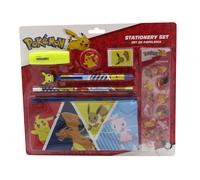 CYPBRANDS Pokémon, Schreibwaren-Set, Federmäppchen, Bleistift, Radiergummi, Ansp