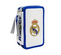 CYPBRANDS Real Madrid, astuccio a 3 piani, materiale scolastico, multicolore, prodotto ufficiale